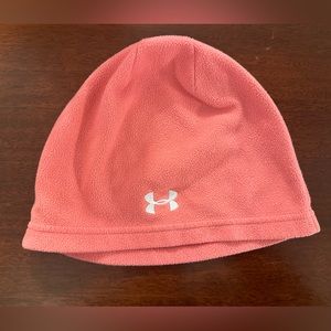 UA pink fleece beanie